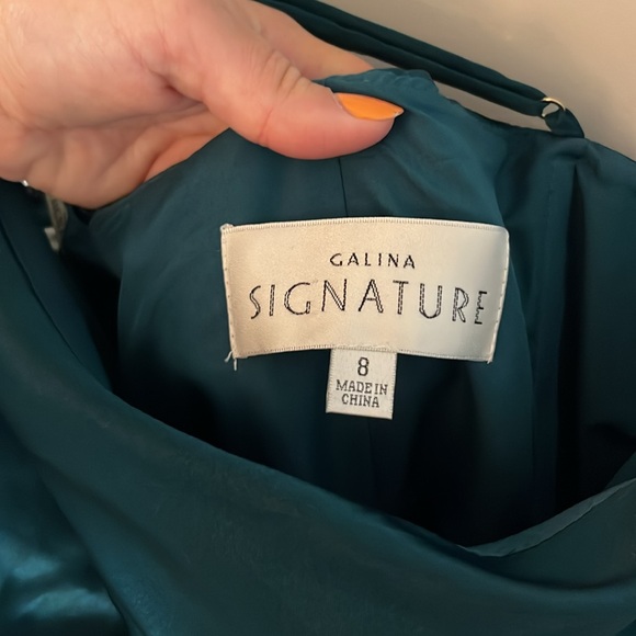 CHARMEUSE DRAPED ONE-SHOULDER BRIDESMAID DRESS,GEM,8 - Picture 4 of 4